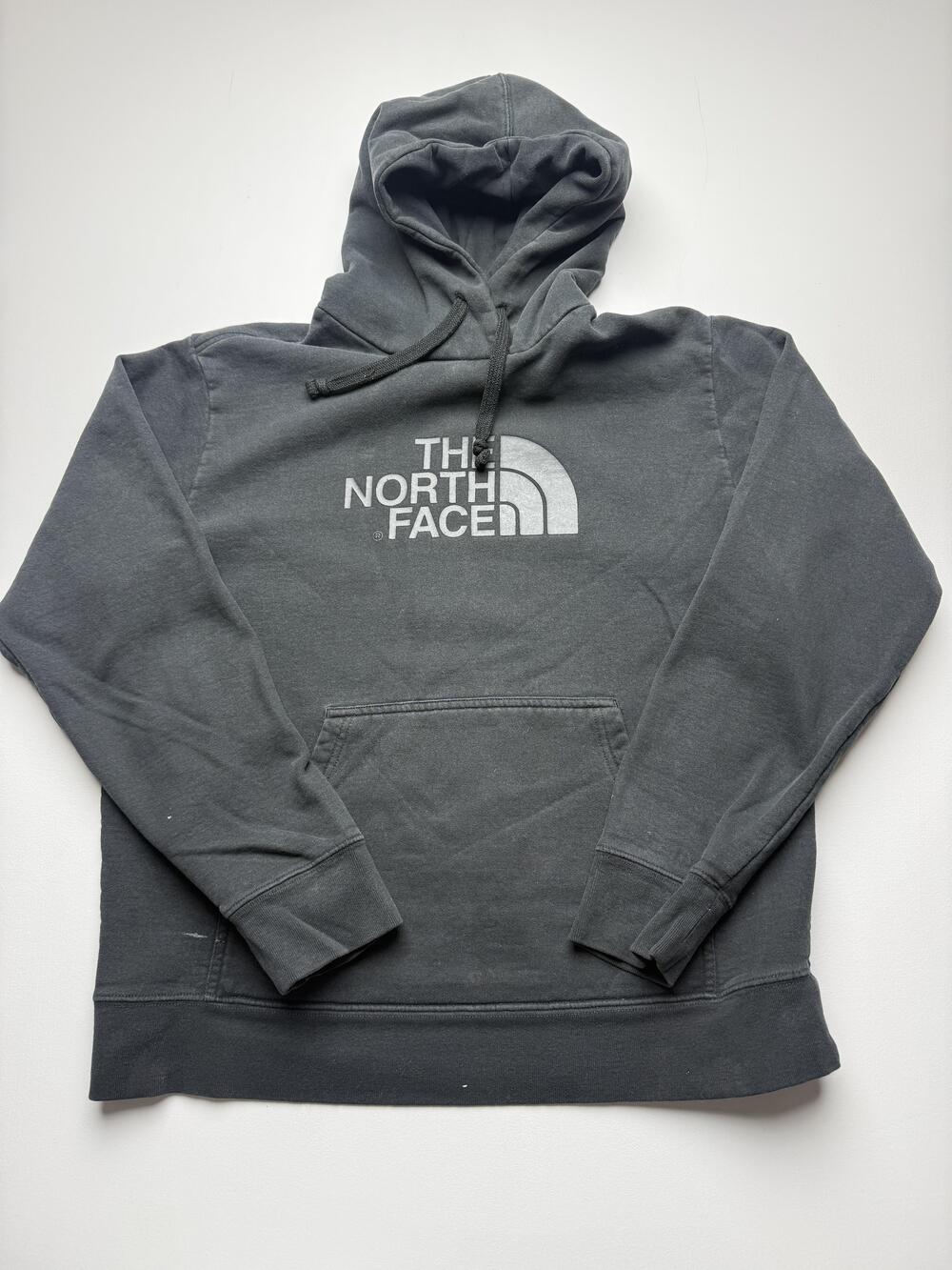 The North Face Hoodie Sweatshirt Mens Large Gray Pullover Fleece Logo Graphic